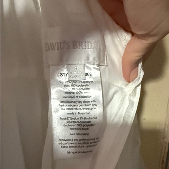 David's Bridal White Lace and Tulle Kids Dress - Picture 6 of 6